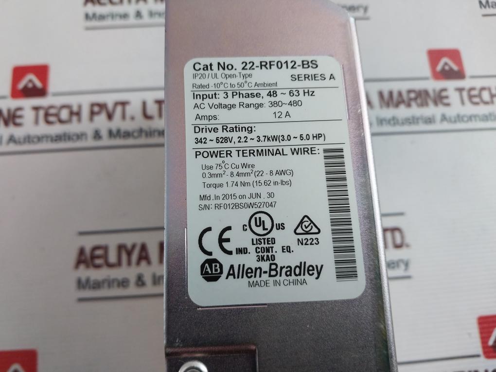 Allen-bradley 22-rf012-bs Power Supply 3 Phase 48 ~ 63 Hz