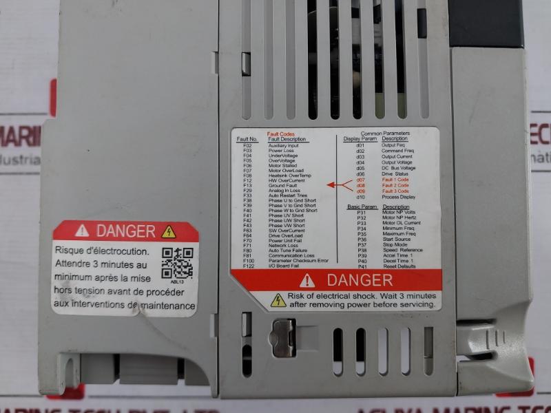 Allen-bradley 22B-a8P0N104 Power Flex 40 Frequency Ac Drive Ser A 180-264V 100Ka