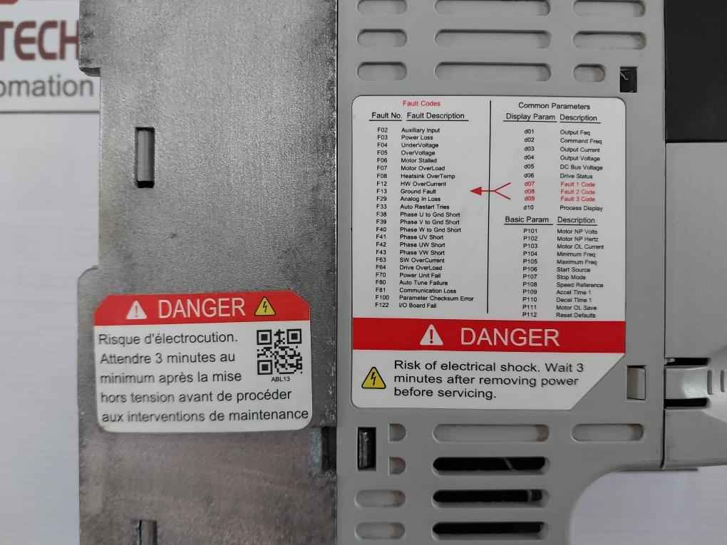 Allen-bradley 22F-a1P6N103 Powerflex 4M Ac Drive 0.2Kw/0.25Hp 200-240V 48-63 Hz