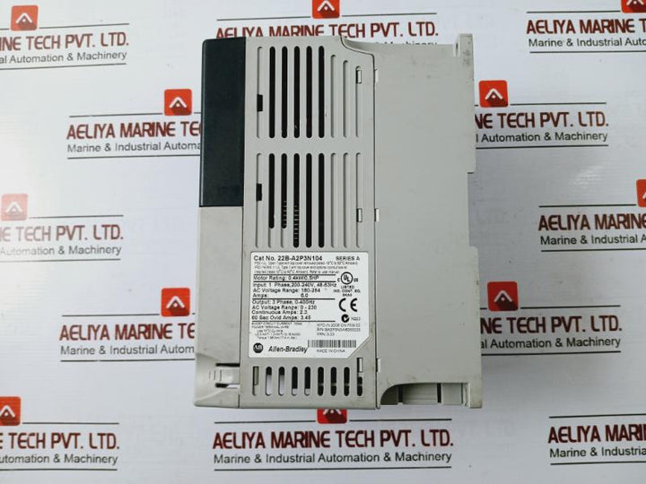 Allen-bradley 22B-a2P3N104 Power Flex Ac Drive 40 0.4Kw/0.5Hp Ser A 180-264V