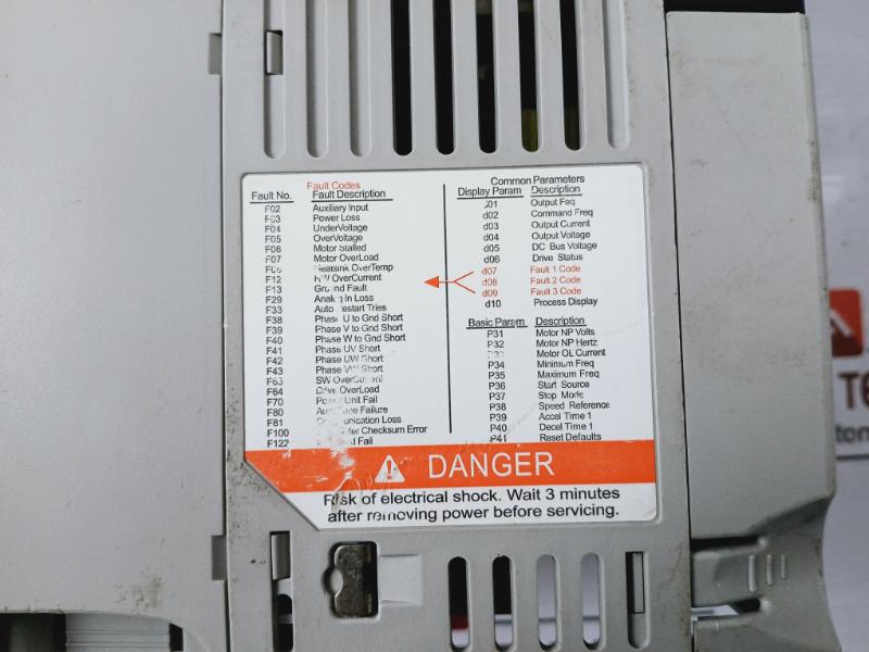 Allen-bradley 22B-a2P3N104 Power Flex Ac Drive 40 0.4Kw/0.5Hp Ser A 180-264V