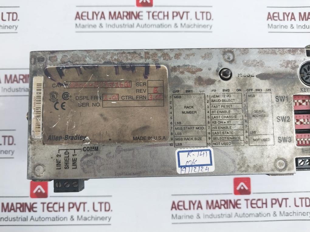 Allen-bradley 2706-e23J16B1 Dataliner Operator Interface (Cracked Faceplate)