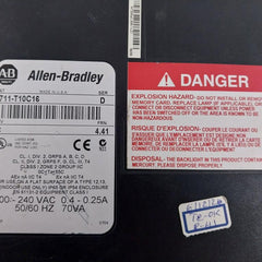 Allen-bradley 2711-t10C16 Operator Interface 100-240 Vac 0.4-0.25A