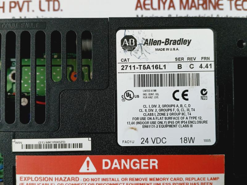 Allen-bradley 2711-t5A16L1 Panel View Standard Terminal 550 24Vdc 18W