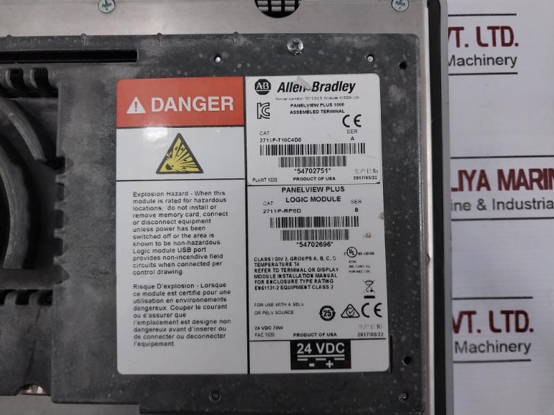Allen-bradley 2711P-rdt10C Panelview Plus 1000 Color Touch Display Module