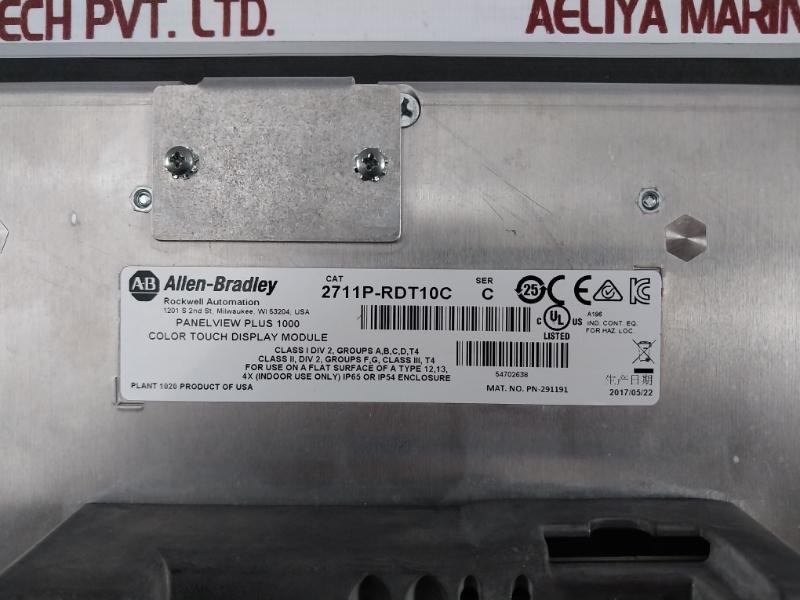 Allen-bradley 2711P-rdt10C Panelview Plus 1000 Color Touch Display Module
