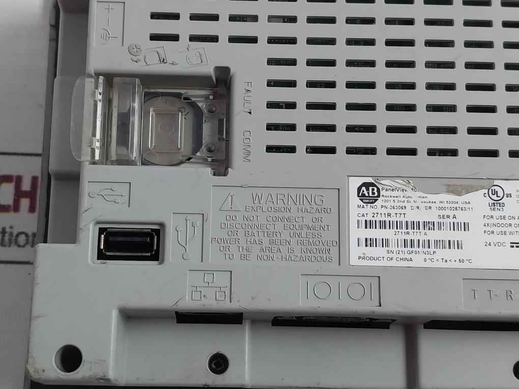 Allen-bradley 2711R-t7T Panel View 800 Hmi Terminal 7" Display (Not Working)