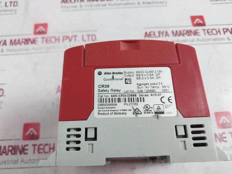 Allen-bradley 440C-cr30-22Bbb Guardmaster Safety Relay Series: A10.01 24Vdc 12W