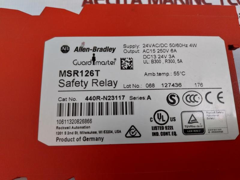 Allen-bradley 440r-n23117 Safety Relay 24vac/dc 6a Series A