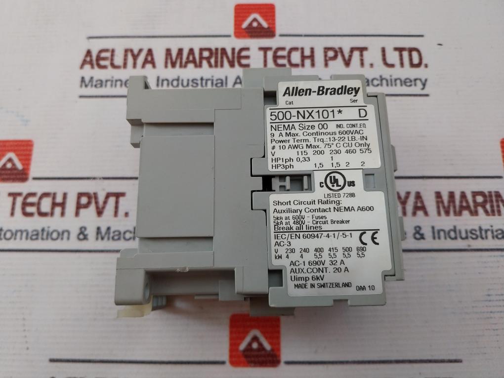 Allen-bradley 500-nx101* Auxiliary Contactor Ac-1 690V 32A