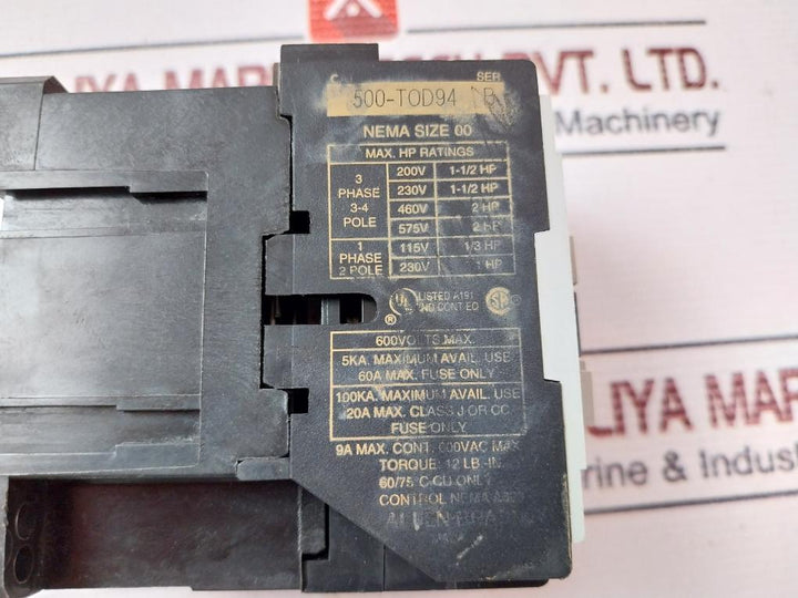 Allen-bradley 500-t0D94 Contactor Ser B