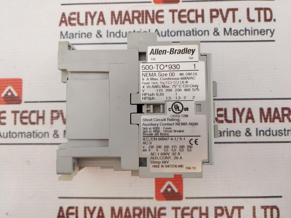 Allen-bradley 500-to*930 Contactor Ser: 1