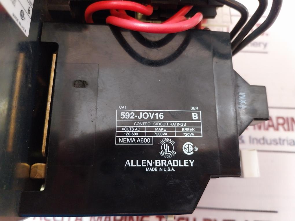 Allen-bradley 505-tod/500-t0D94/592-jov16 Circuit Breaker With Contactor Ser:B