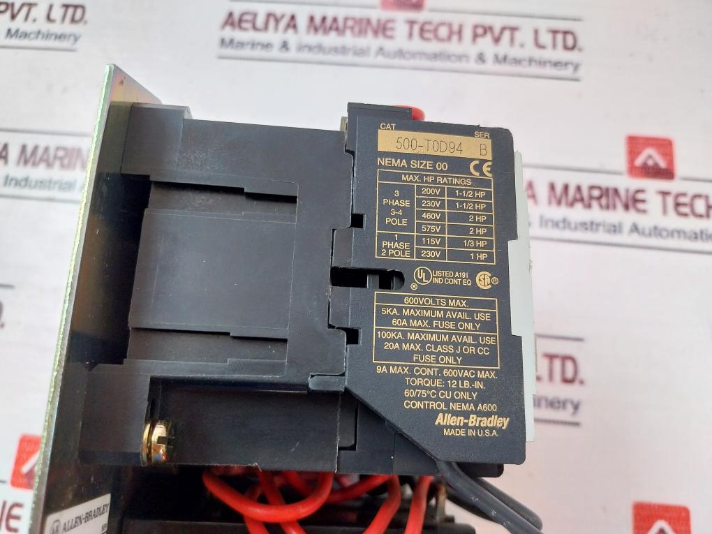 Allen-Bradley 505-TOD/500-T0D94/592-JOV16 Circuit Breaker with Contactor Ser:B