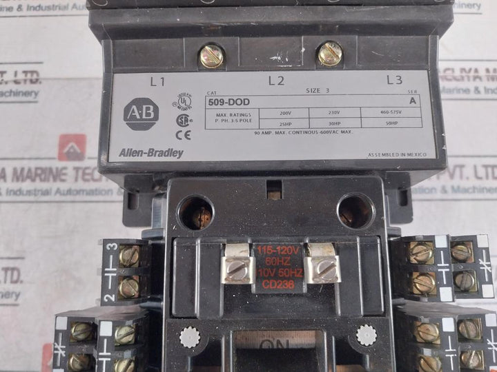 Allen-bradley 509-dod Ser A Size 3 Motor Starter