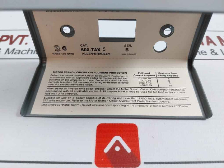 Allen-bradley 600-tax5 Manual Starting Toggle Switch