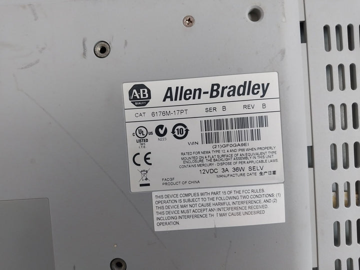 Allen-bradley 6176M-17Pt Touch Screen Monitor Gf0Ga9Ei