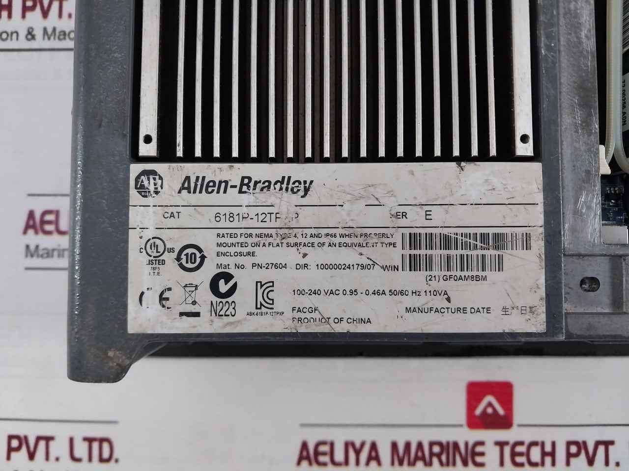 Allen-bradley 6181P-12Tpxp Integrated Display Computer Hmi Ser E (Not Working)