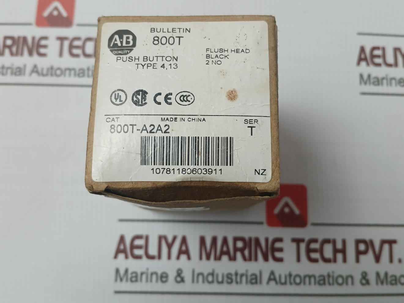 Allen-bradley 800T-a2A2 Push Button Flush Head Black 800Vac