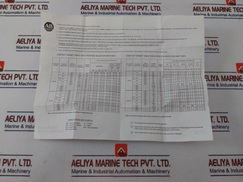 Allen-bradley 800T-j4 Selector Switch Nz9 Iec 947-5-1