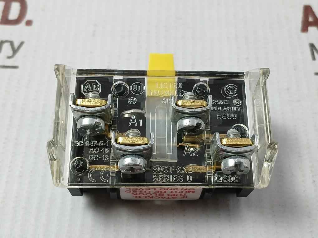 Allen-bradley 800T-xa2 Switch Contact Blk. 2, N.O. Nema 4/4X