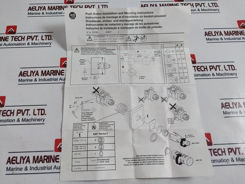 Allen-bradley 800t-a Flush Head Pushbutton Switch 800ta2a