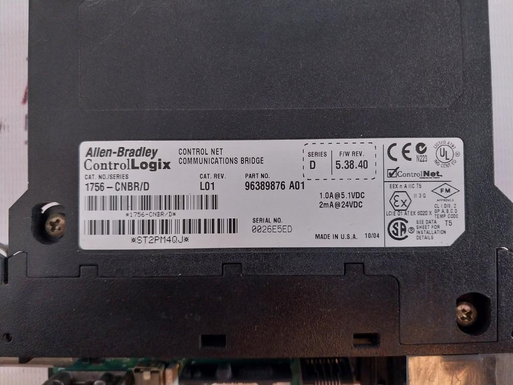 Allen-bradley Control Net 1756-cnbr Controllogix Comm Bridge Module 96389876 A01