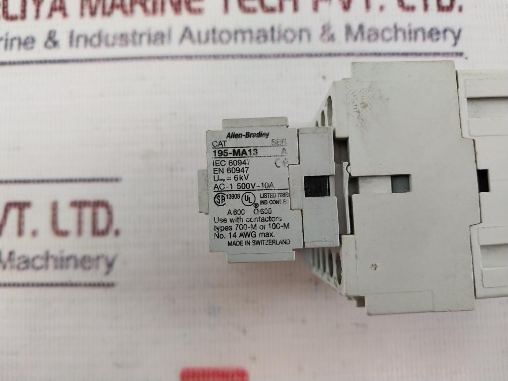 Allen-bradley Cs 4C Control Relay W/ 195-ma13 Contact Block Ser A