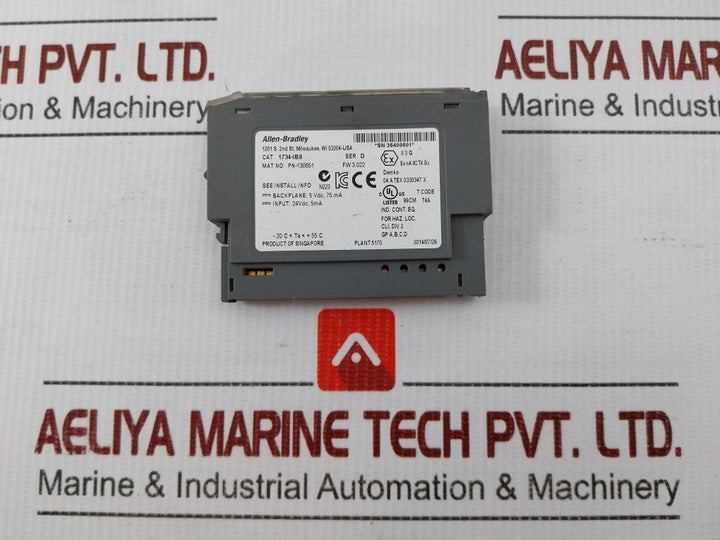 Allen-bradley Digital Dc Input Module 24Vdc, 5Ma Part No 1734-ib8