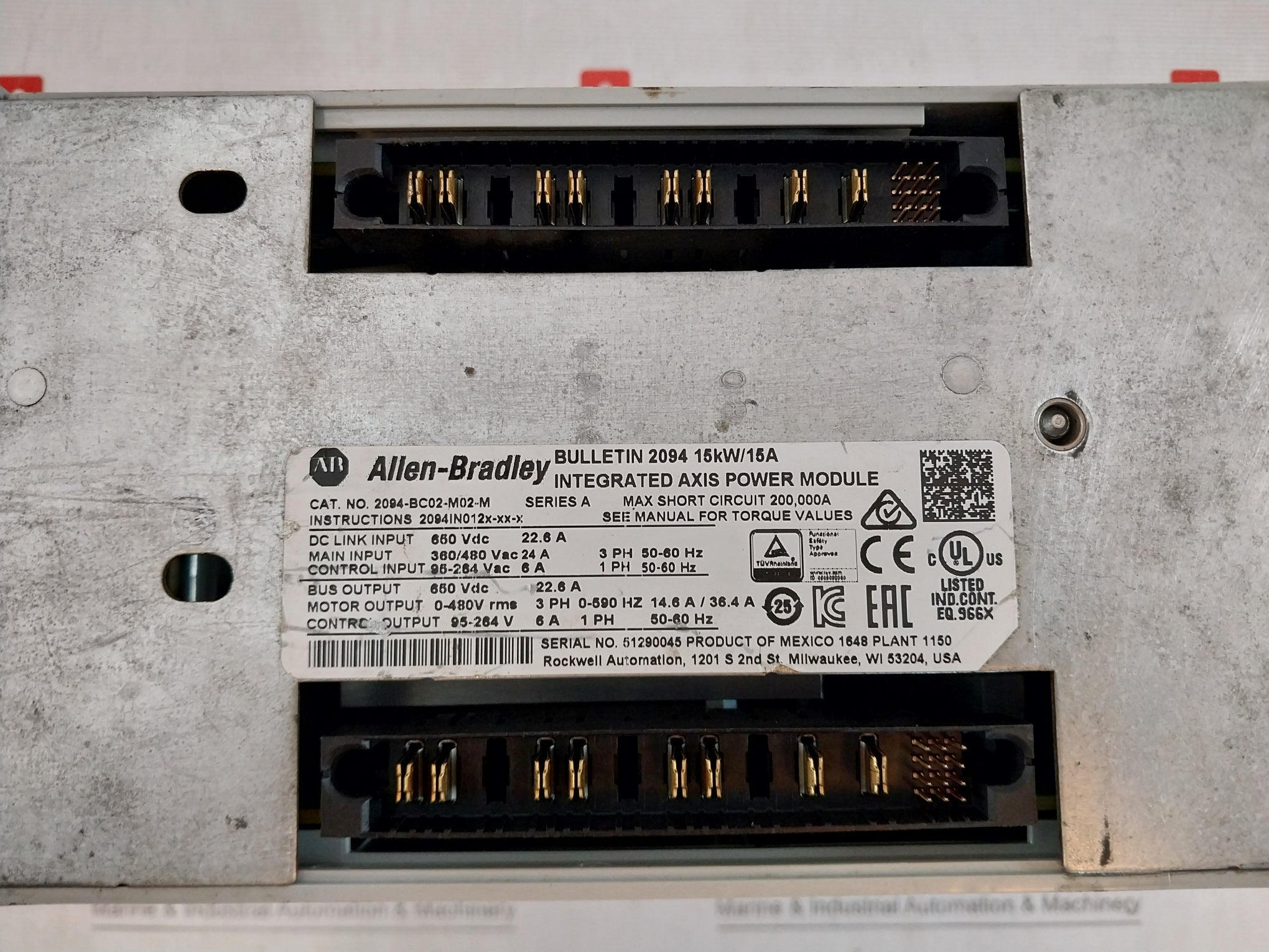 Allen-bradley Kinetix 6500 2094-bc02-m02-m Ser A Modular Multi-axis Servo Drive