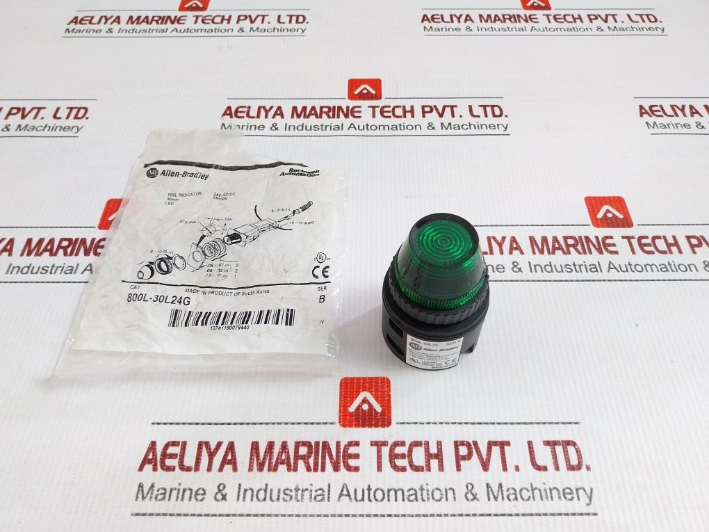 Allen-bradley Led Indicator Pilot Light 24Vac/Dc 800F-n3G 30Mm 800L-30L24G