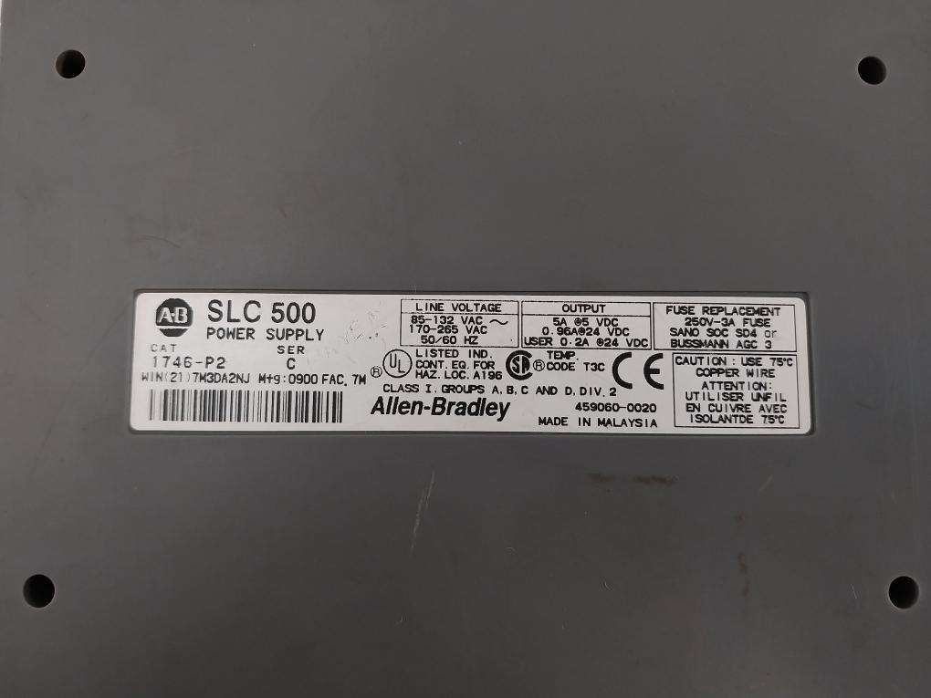 Allen-bradley SLC 500 1746-P2 Power Supply Ser.C 85-132Vac~