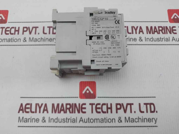 Allen-bradley 100-c12*10 Power Contactor 230V 50/60Hz 25A 8Kv Used