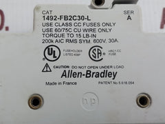 Allen-bradley 1492-fb2C30-l Fuse Holder 600V-30A 60/75C Cu