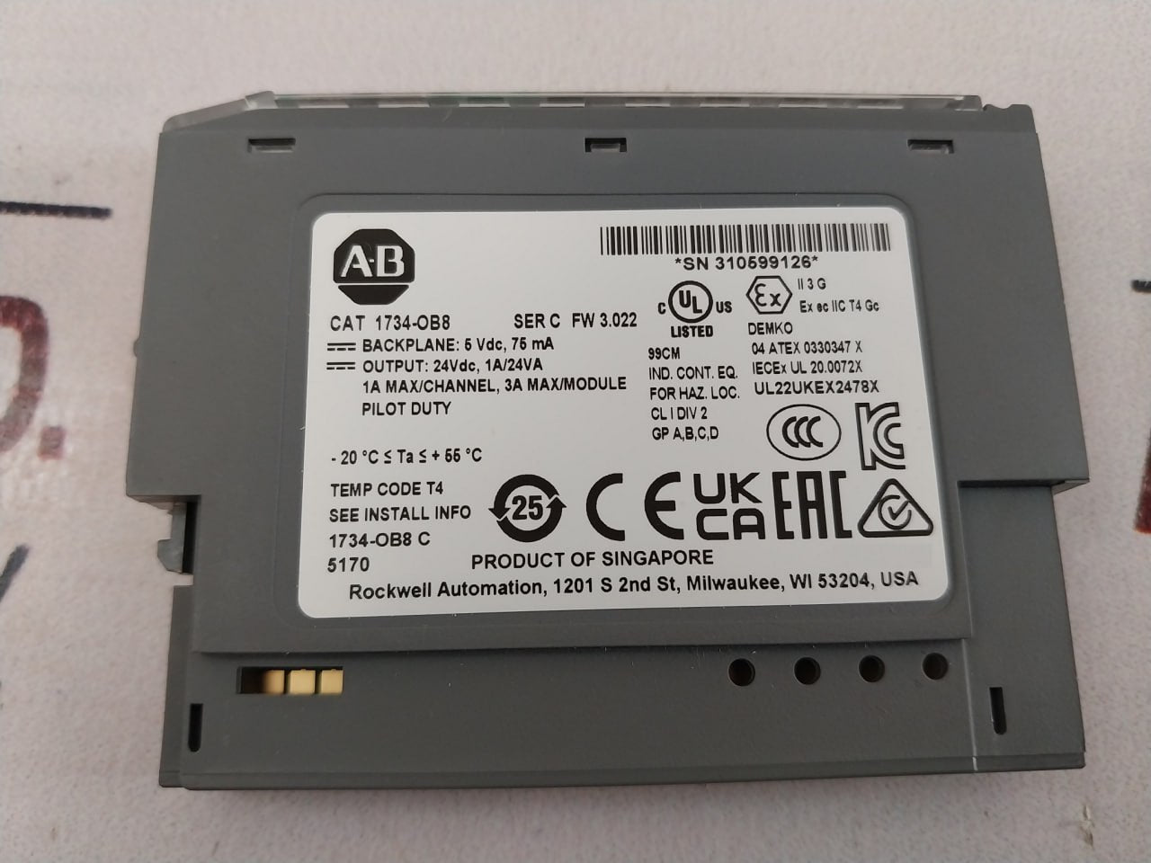 Allen-bradley 1734-ob8 Point I/O 8 Point Digital Output Module 24Vdc 1A/24Va