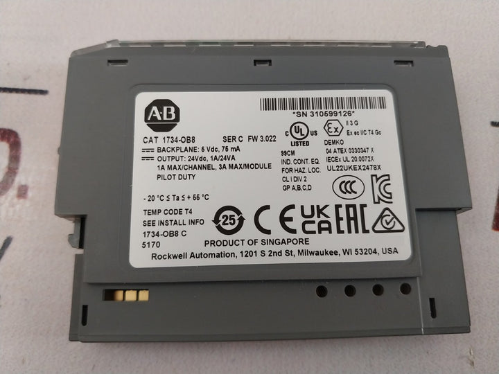 Allen-bradley 1734-ob8 Point I/O 8 Point Digital Output Module 24Vdc 1A/24Va