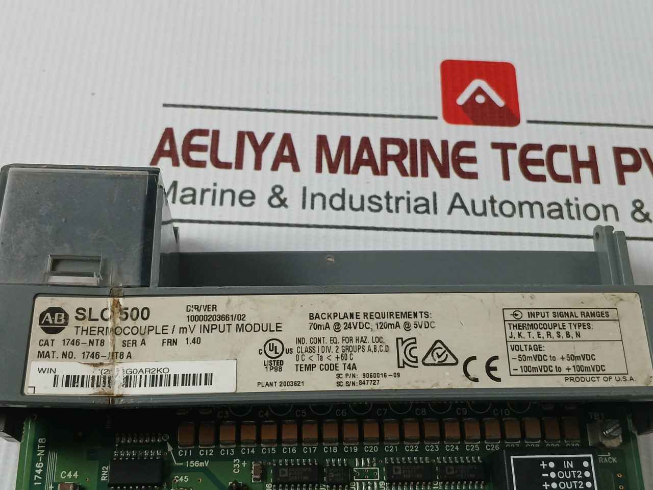 Allen Bradley 1746-nt8 Thermocouple/Mv Input Module 100M Vdc To +100M Vdc