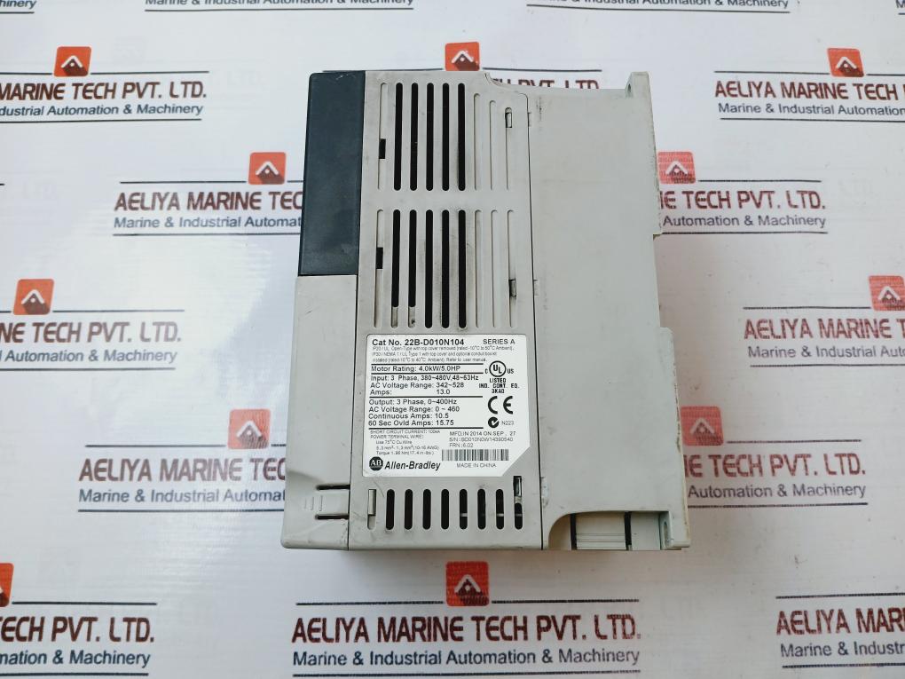 Allen Bradley 22B-d010N104 Powerflex 40 Ac Drive Vfd 5Hp 480V