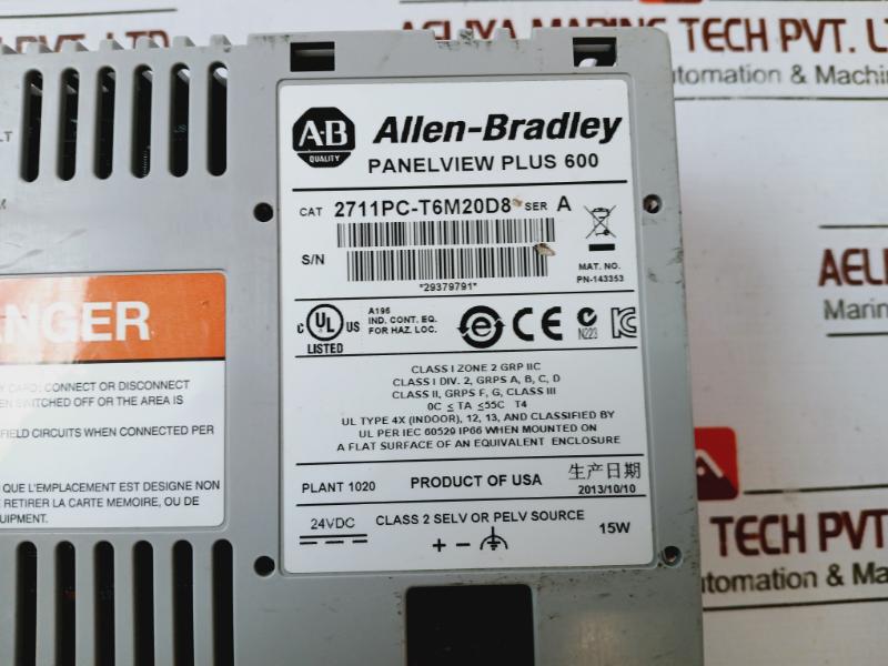 Allen Bradley 2711Pc-t6M20D8 Panelview Plus Compact 24 Vdc