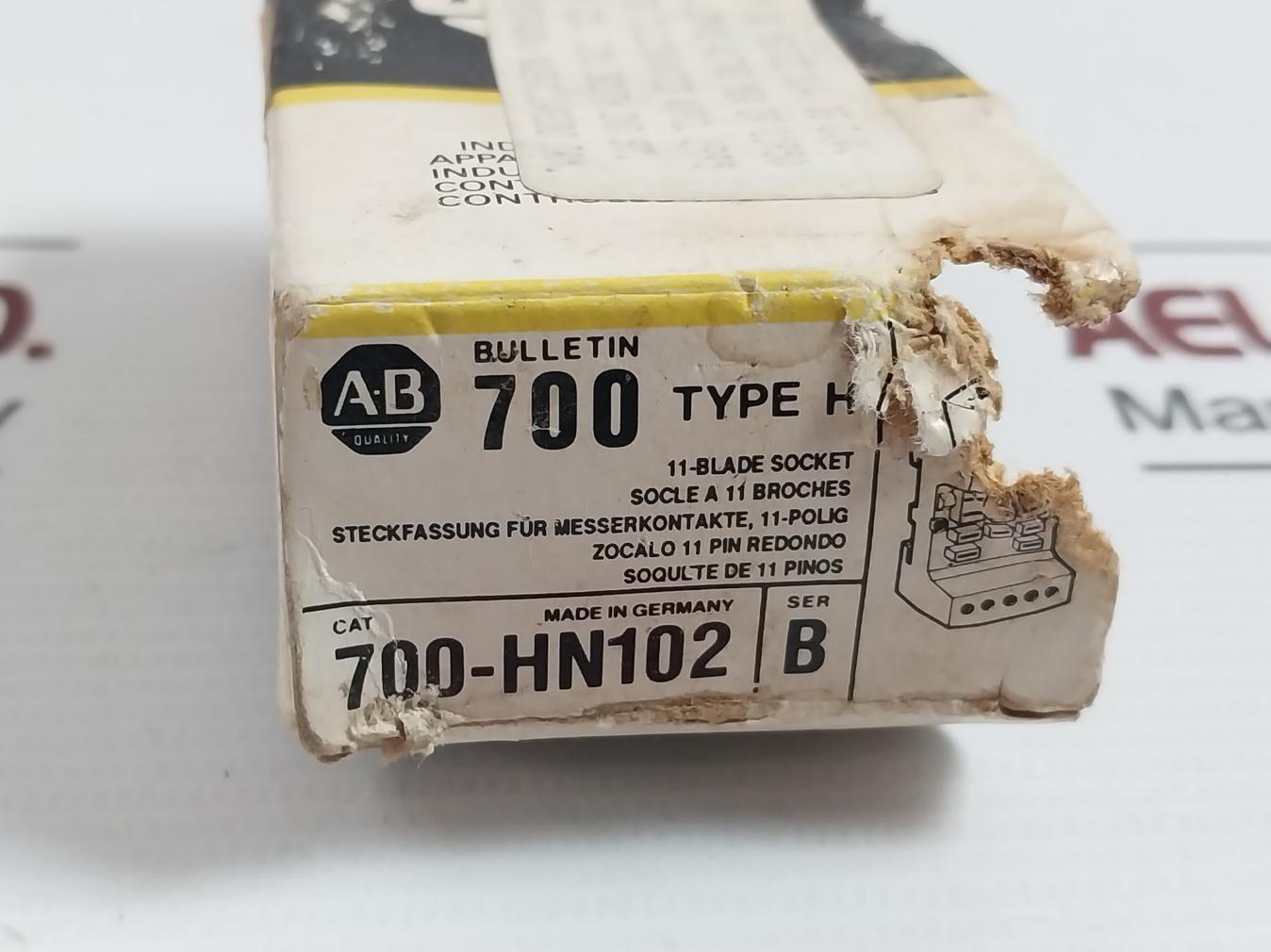 Allen Bradley 700-hn102 Relay Socket 10A 300Vac