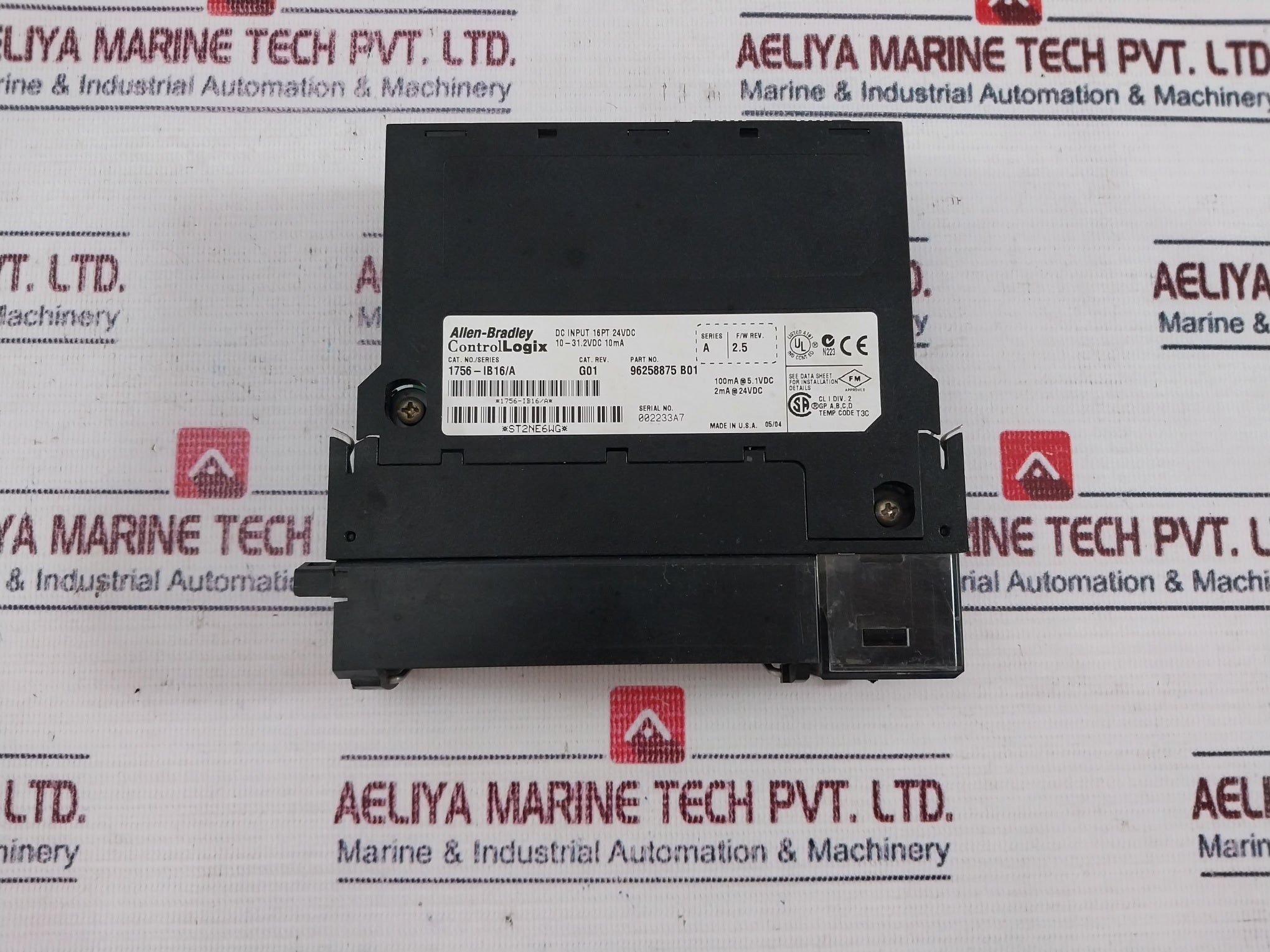 Allen Bradley Controllogix 1756-ib16 Series A Dc Input Module 16Pt 24Vdc Rev G01