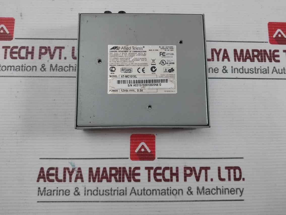 Allied Telesis 12Vdc Fast Ethernet Media Converter 0.5A At-mc101Xl