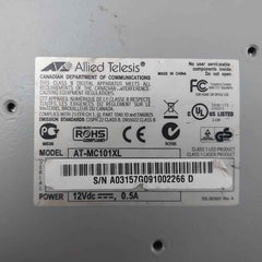 Allied Telesis 12Vdc Fast Ethernet Media Converter 0.5A At-mc101Xl