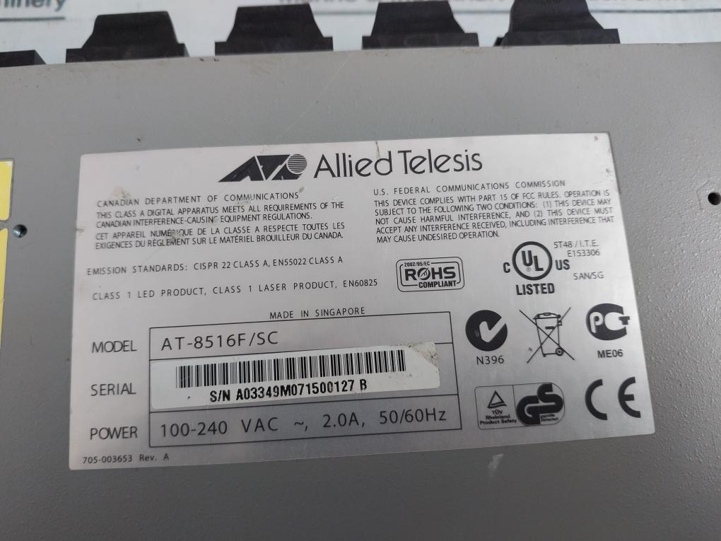 Allied Telesis AT-8516F/SC 100Base-Fx Fast Ethernet Switch