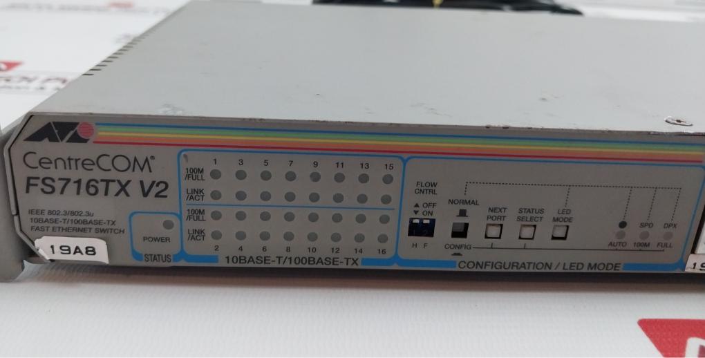 Allied Telesis Centrecom Fs716Tx V2 Fast Ethernet Switch 10Base-t/100Base-tx