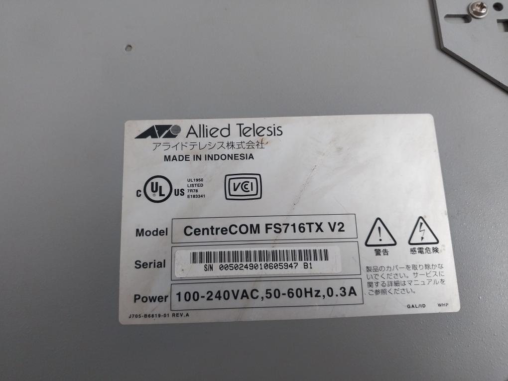 Allied Telesis Centrecom Fs716Tx V2 Fast Ethernet Switch 10Base-t/100Base-tx