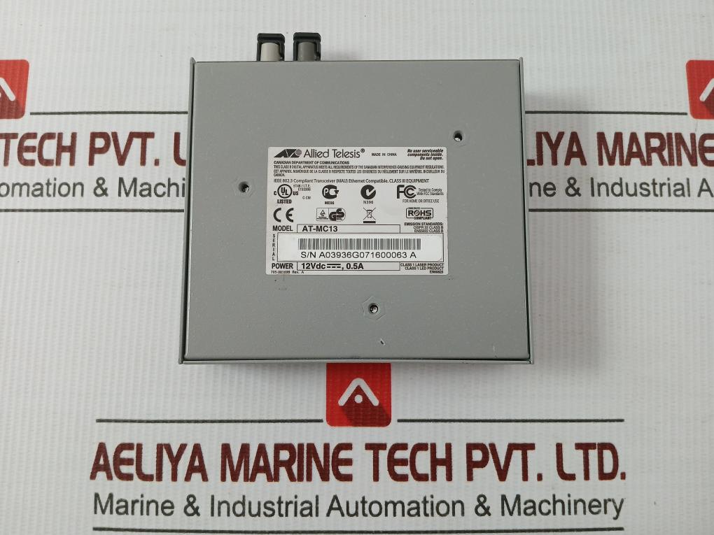 Allied Telesis Ethernet Media Converter At-mc13 12Vdc-0.5A