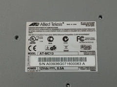 Allied Telesis Ethernet Media Converter At-mc13 12Vdc-0.5A