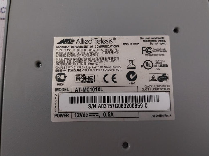 Allied Telesyn At-mc101Xl Fast Ethernet Media Converter Rev.C