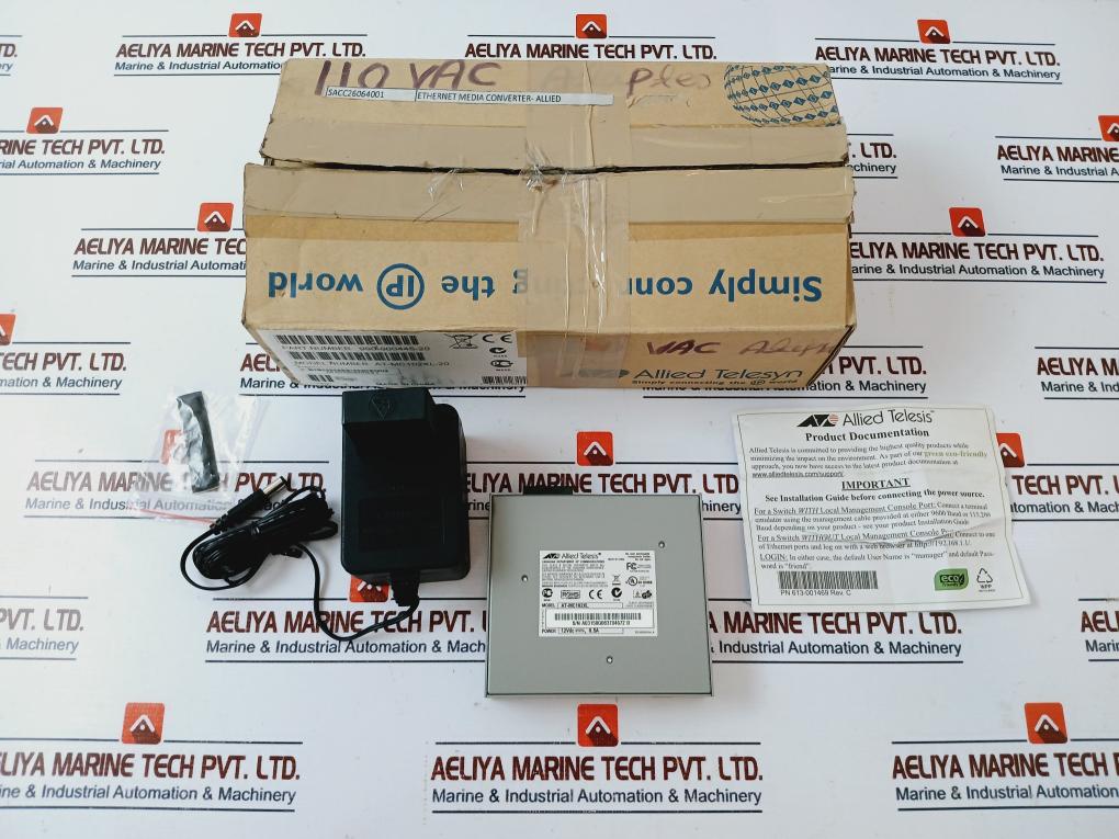 Allied Telesyn At-mc102Xl Ethernet Media Converter Set Hksd-96073-a, 12Vdc, 0.5A